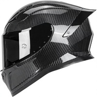 Casque de moto sport touring intégral en fibre de carbone avec spoiler, poches pour haut-parleurs Bluetooth, fabriqué en Chine