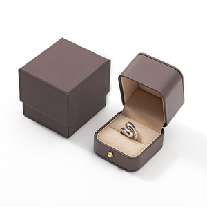 Caja de Regalo para Joyería FANXI, Personalizada, de Lujo, en Forma Rectangular, de Plástico y Terciopelo Azul, para Guardar Anillos, con Opción de Logotipo Personalizado - Product Image 1