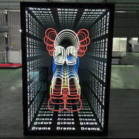 Enseigne au néon Infinity Mirror 3D pour publicité de magasin