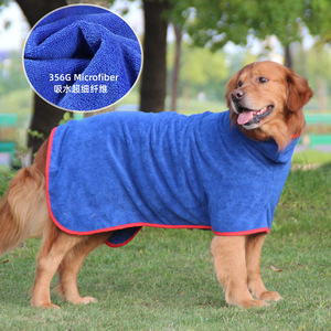 Albornoz para perros de microfibra, toalla altamente absorbente, ropa para perros grandes, uso en las cuatro estaciones, azul real, gris oscuro, morado claro, brillante - Product Image 2