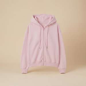 Sudadera con Capucha y Cierre Completo para Mujer, Color Rosa, Diseño Casual de Color Sólido y Logotipo Personalizado - Product Image 3
