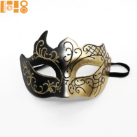 Masque de carnaval pour homme, peint à la main, style Venise, demi-visage, multicolore, idéal pour Halloween, vente en gros