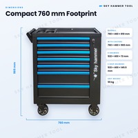 Ensemble d'outils de mécanicien 307 pièces avec armoire à outils roulante à 7 tiroirs, plateaux en mousse EVA, douilles, clés dynamométriques, coffre à outils pour garage