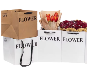 ถุงกระดาษสีขาวพิมพ์ลายตามสั่ง หรูหรา ทนทาน เป็นมิตรกับสิ่งแวดล้อม พับเก็บได้ ใช้ซ้ำได้ พร้อมหูหิ้วริบบิ้น - Product Image 1