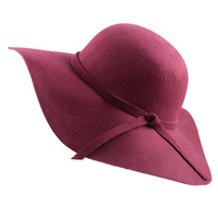 Vente en gros Chapeau Fedora à large bord pour femmes, avec nœud papillon, élégant, pour les voyages en plein air