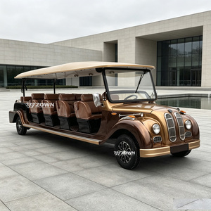 Voiture de tourisme électrique classique vintage à toit ouvert, résistante aux intempéries, véhicule de tourisme rétro sur mesure pour les stations balnéaires - Product Image 1