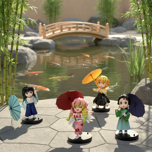 5 Diseños de Figuras de Demon Slayer, Set de 6 Piezas, Figuras de Acción de Anime Japonés, <span class=keywords><strong>Tanjiro</strong></span>, Nezuko, Zenitsu, Figuras Decorativas de PVC, Estatuas de Juguete - Product Image 2