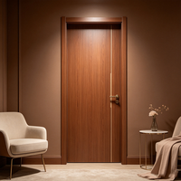 Porte intérieure en bois résistante à l'eau, design minimaliste blanc pour salon et appartement, en stock, porte en PVC sans peinture, personnalisable