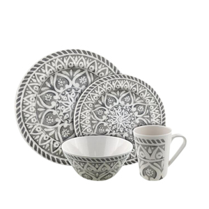 Juego de cena de melamina, vajilla de lujo de color crema - Product Image 2