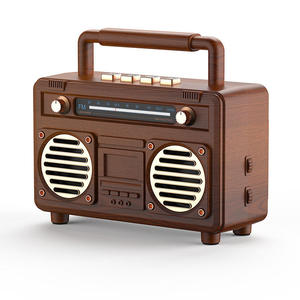 <span class=keywords><strong>BT21</strong></span> Nieuwe Retro Draadloze Speakers Draagbare TF-kaart Subwoofer Buiten Bluetooth Speaker Houtnerf Stereo Surround Sound - Product Image 2