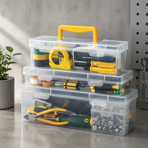 Scatola Portautensili da Cucina Trasparente Portatile, Contenitore in Plastica PP per Accessori e Viti, Utensile da Cucina - Product Image 1