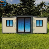 WinFair Petites maisons modulaires portables Petite maison en conteneur de 2 chambres à coucher Maison préfabriquée bon marché de 20 pieds avec couleur personnalisée