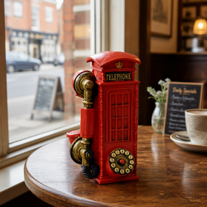 Inglese britannico London Street Red Telephone Booth Poli Resina banca Dei Soldi Piggy - Product Image 5