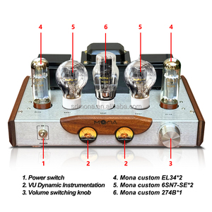 Amplificatore a Valvole Mona per Audiofili ad <span class=keywords><strong>Alta</strong></span> <span class=keywords><strong>Fedeltà</strong></span> EL34 HIFI Single-Ended in Classe A con Processore Audio Bluetooth Vendita Diretta dalla Fabbrica - Product Image 3