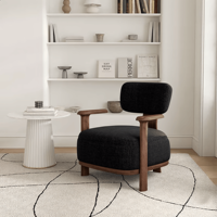 Fauteuil Canapé Moderne Minimaliste en Bois Massif Écologique, Confortable pour la Détente, la Salle à Manger, le Bureau, le Salon, la Chambre, l'Hôtel, l'Hôpital, Individuel