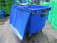 Poubelle de grande taille en plastique, bac à ordures de 1100 litres, prix compétitif, seau de stockage extérieur de 1100 L, type à couvercle roulant