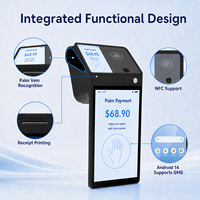 Biyometrik Bluetooth NFC POS Ödeme Android Mobil Terminali Perakende Restoran Otel Yönetimi için Avuç İçi Damar Tarayıcısı