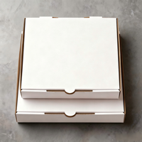 Caja de Pizza Blanca con Paredes Laterales Anti-Aplastamiento, Cartón Blanco para Pizza Familiar, Logotipo Personalizado, Venta al por Mayor para Empaquetado de Alimentos