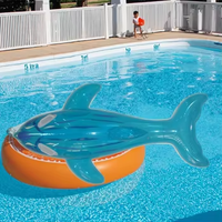Personnaliser pas cher Float Row confortable coussin d'air transparent Pvc gonflable requin animal Ride pour adultes