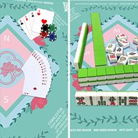 Tapis de Mahjong Américain Personnalisé avec Impression Personnalisée, Antidérapant en Caoutchouc et Réduction du Bruit pour Table de Mahjong Verte