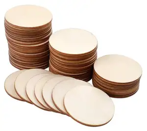 Natural Unfinished Blank Round Discs Ornaments Circles Rustic Wood Pieces