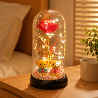Lampe de nuit LED en forme de rose artificielle colorée, fonctionnant avec des piles AAA, bouquet artificiel, pièce décorative éternelle, design moderne et simple