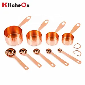 Measuring Cups And Spoons Set Top Quality Copper Plated Rose Gold Measuring Cups And Spoons Set Of 9