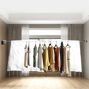 Stendibiancheria retrattile a parete in filo di alluminio per interni doppia stendibiancheria da esterno con corda regolabile - Product Image 2