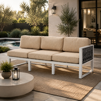 Ensemble de canapés modulaires de luxe pour l'extérieur, résistant aux intempéries, pour jardin et terrasse, avec chaise longue