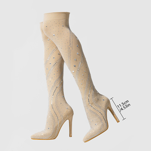 <span class=keywords><strong>Scarpe</strong></span> da <span class=keywords><strong>Donna</strong></span> con Tacco Alto <span class=keywords><strong>a</strong></span> Punta, Motivo con Strass, Tacco Sottile alla Moda, Sexy e Trendy per Uscite Notturne 2024 - Product Image 6