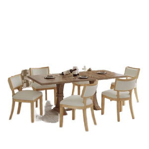 Luxury Modern Apartment Wooden <b>Dining</b> <b>Chair</b> with Rattan Wicker Back and Soft Cushion - Product Image 1