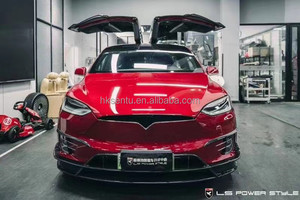 Nouvelles pièces automobiles de haute qualité pour Tesla Model X 16-20 : Kit carrosserie style RZ à visser, comprenant lèvre avant, diffuseur arrière et jupes latérales en carbone - Product Image 3