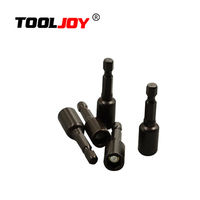 TOOLJOY Jeu de douilles à cliquet magnétiques à code couleur, tige hexagonale de 1/4 pouce, finition phosphate noire, pour perceuse à percussion