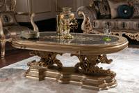 Table basse personnalisée en marbre, Design classique, style européen, Base sculptée à la main, dessus en marbre, 100%