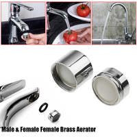 Adaptateur de robinet de cuisine et de salle de bain avec aérateur de robinet à économie d'eau à filetage fin NPT femelle 22 mm