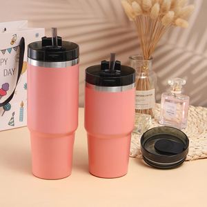 Gobelet de voyage isotherme pour voiture 20oz 30oz, tasse à double paroi avec couvercle, paille et base antidérapante pour usage quotidien - Product Image 6