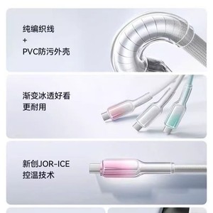 Ice Crystal Fast Charging Data Cable Type C To Type C 1M Nylon <b>Braided</b> For Huawei Vivo Oppo Apple Phones - Product Image 3