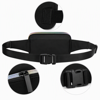Sac banane personnalisé, sac de ceinture en nylon avec impression sur mesure, sac de hanche imperméable, vente en gros, fabricant OEM