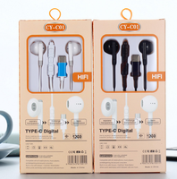 Écouteurs Stéréo Bass avec Micro et Contrôle du Volume, Type C, CY-C01, Filaire, pour iPhone 15 Samsung, Intra-auriculaires