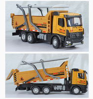 Model Truk Dump Tarik Mundur Skala 1:24 dari Logam Diecast untuk Anak-Anak - Mainan Teknik dengan Fitur Pintu Terbuka, Usia 14 Tahun ke Atas