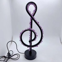 Lumière LED en cristal de haute qualité en forme de note musicale, sculptée, pour la guérison, ornement, cadeau d'affaires, décoration