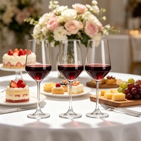 Set Gelas Anggur Merah Klasik Bebas Timbal Kapasitas Besar Tangkai Panjang, Gelas Kristal untuk Minum Anggur, Peralatan Minum untuk Rumah, Bar, Restoran