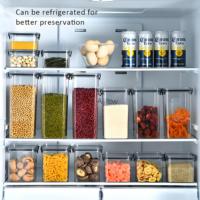 Ensemble de 5 bocaux de conservation alimentaire hermétiques en PET, récipients transparents scellés pour l'organisation du garde-manger, bocaux empilables pour aliments secs