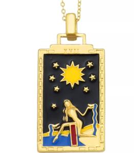 316L Vierkante Hanger Ketting Bezoedelen Gratis Enamel Ketting Sieraden 18K Gold Zon Maan <span class=keywords><strong>Tarot</strong></span> Kaart Ketting - Product Image 5