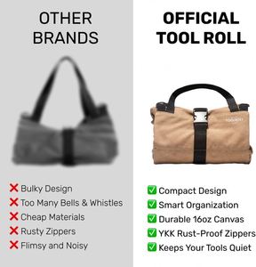 Échantillon gratuit : Sac de rangement pour outils Super Tool Roll - Grand sac de rangement pour clés et outils, sac de transport pratique pour petits outils, organisateur de camping, pour le coffre de voiture - Product Image 4