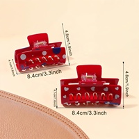 Pince à cheveux en forme de nœud écossais rouge mignon, série usine, vente en gros, avec logo personnalisé, pour chignons arrière, accessoire capillaire pour femmes