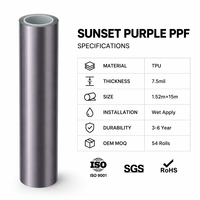 Film de protection de véhicule (PPF) en TPU aliphatique de la série Sunset Purple nacré, auto-réparant, anti-jaunissement, hydrophobe, vente en gros, couleurs variées