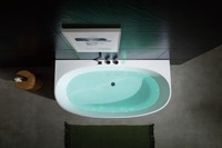 Baignoire de massage ovale en acrylique, spa d'hydrothérapie intérieur avec jets de massage et éclairage LED pour la maison, l'hôtel, la villa, la salle de bain