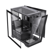 Boîtier PC Gaming en Verre Trempé 2026 M-ATX/ITX USB3.0 Tour Moyenne Micro Bureau Noir Blanc avec Ventilateurs ARGB