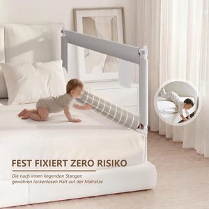 Sponda per <span class=keywords><strong>Letto</strong></span> per Bambini, Barriera Verticale Sollevabile, <span class=keywords><strong>Protezione</strong></span> di Sicurezza, Sponda per <span class=keywords><strong>Letto</strong></span> per Proteggere Bambini Piccoli, Neonati e Bambini dai Caduti - Product Image 3